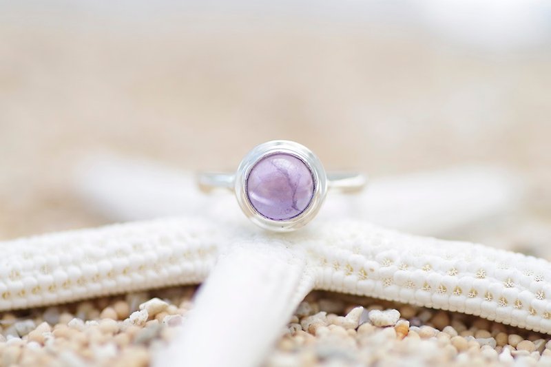 アメジストのシルバーリング - 戒指 - 石頭 紫色