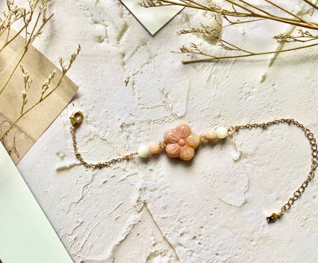 フローライト（ブレスレット） & フォシルコーラル(ネックレス) 2点製作 フローライト（ブレスレット） & フォシルコーラル(ネックレス