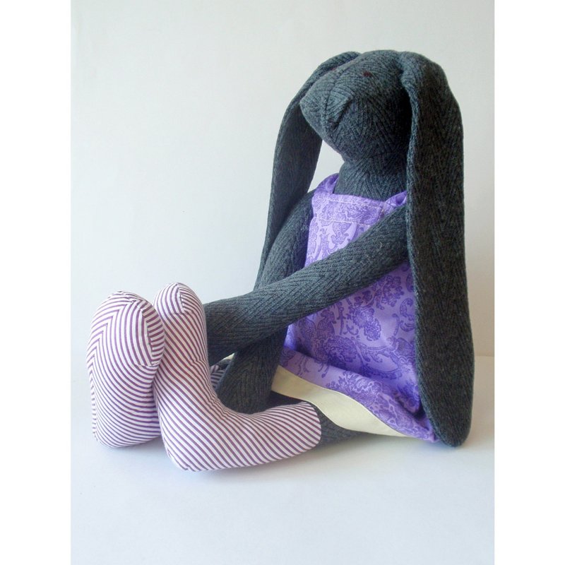 Bunny rabbit in dress toy - 寶寶/兒童玩具/玩偶 - 羊毛 紫色