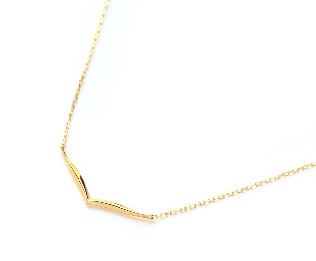 K18 layer V-shaped necklace ~Ello May Fina~ [Made-to-order] - Shop