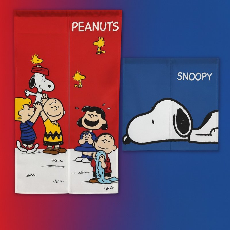 SNOOPY史努比 門簾 窗簾 裝飾性掛布 - 海報/掛畫/掛布 - 聚酯纖維 紅色