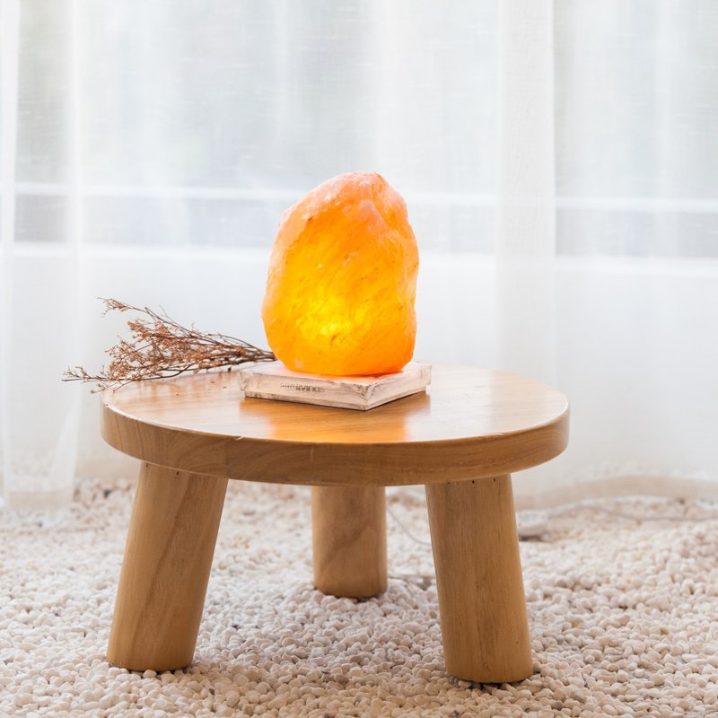 ONELIVINGS LOFT Himalayan Salt Lamp - WONDER (2-3KG) Marble Finish Concrete Base - โคมไฟ - ปูน ขาว