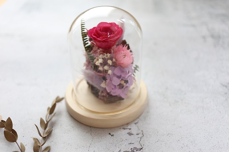 璎珞 Manor*S*Glass cover 永 / eternal flower. Dry flower / Valentine's Day gift / gift preferred - Dried Flowers & Bouquets - Plants & Flowers 