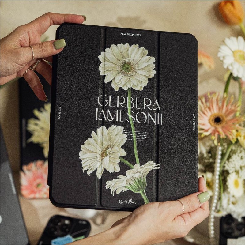 Langhua Floral Hope Gerbera iPad Tri-fold Protective Case - เคสแท็บเล็ต - พลาสติก หลากหลายสี