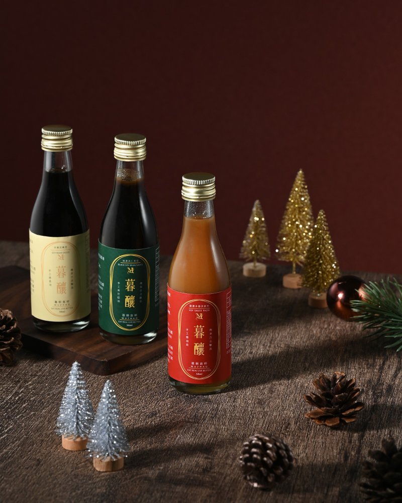 Artisan Soy Sauce Gift Set (50ml X 3pc)_Xmas Package - เครื่องปรุงรส - แก้ว สีแดง