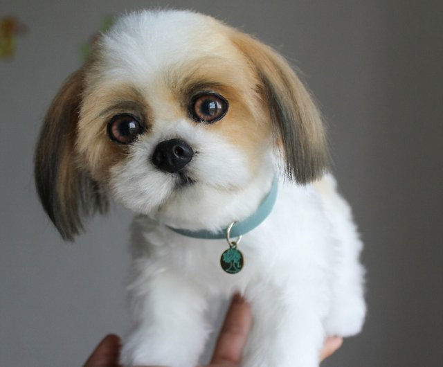 Lifelike Realistic Shih tzu Plush Dog Cute Puppy Stuffed Toy Kids Gift 1pc