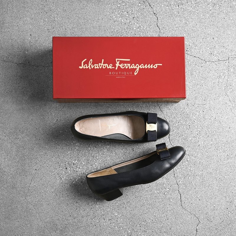 FERRAGAMO低跟鞋 EUR 37 / 古董皮鞋、古著鞋、復古皮鞋、娃娃鞋 - 女牛津鞋/樂福鞋 - 真皮 藍色