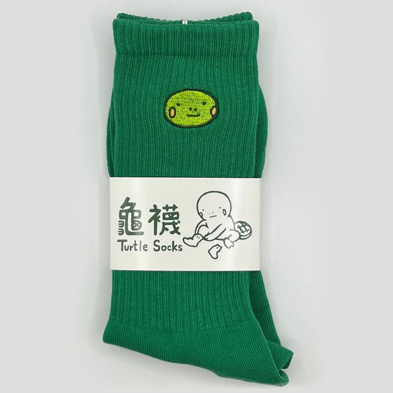 He Xiaoyong turtle socks - Socks - Cotton & Hemp Green