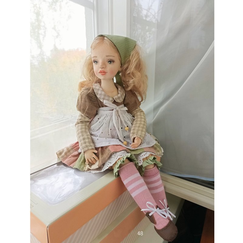 Jointed Handmade Art Doll - Stuffed Dolls & Figurines - Other Materials Khaki