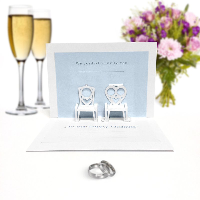 結婚式の椅子招待ポップアップ カード |ポップアップカード - カード・はがき - 紙 