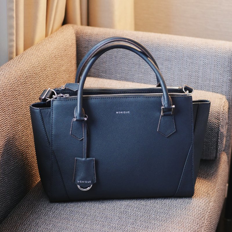 MONIQUE ATELIER - Tokyo L Tote Bag 托特包電腦包 - 手提包/手提袋 - 真皮 黑色