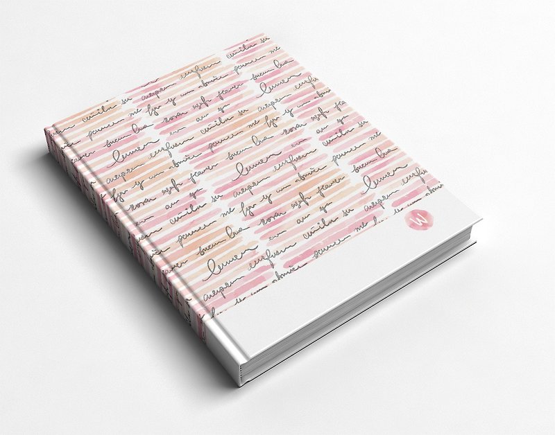 Rococo strawberry WELKIN hand-created handmade book/notebook/handbook/diary-pink cursive English - Notebooks & Journals - Paper 