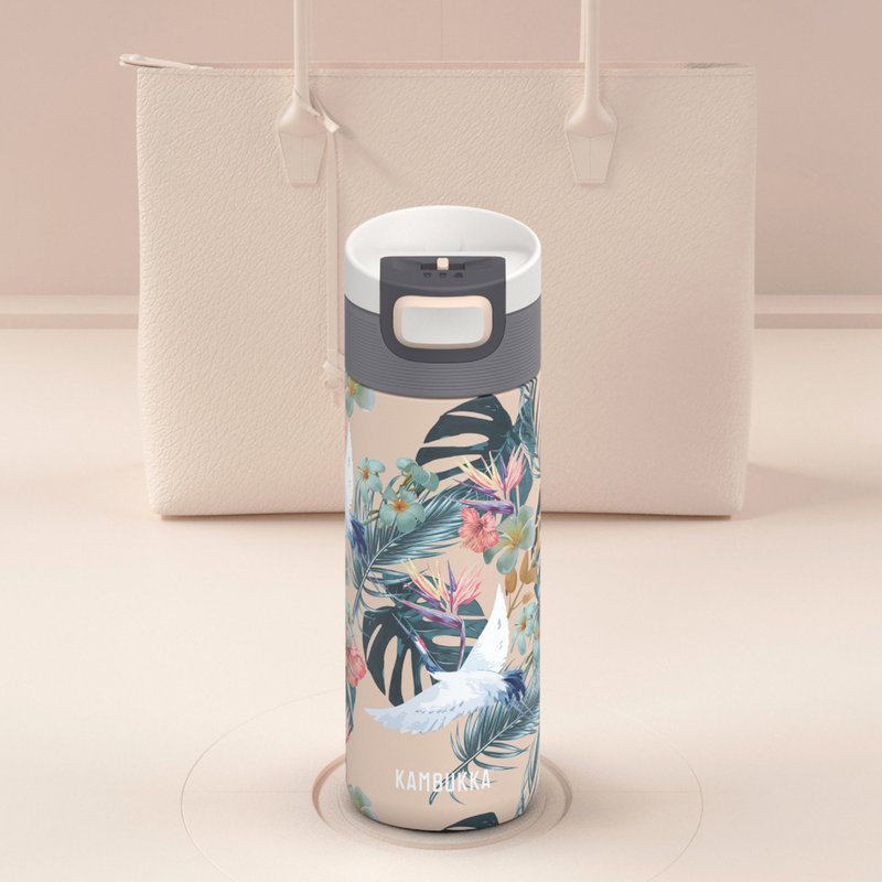 Kambukka - Etna Thermal Mug (SS) 17oz (500ml) - Wheat w/ Paradise Flower - กระบอกน้ำร้อน - สแตนเลส หลากหลายสี