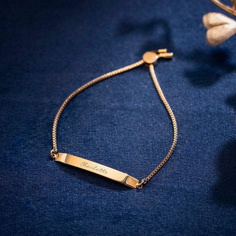 Incisione Customized Bar Dainty Bracelet- Royal Gold - สร้อยข้อมือ - สแตนเลส สีทอง
