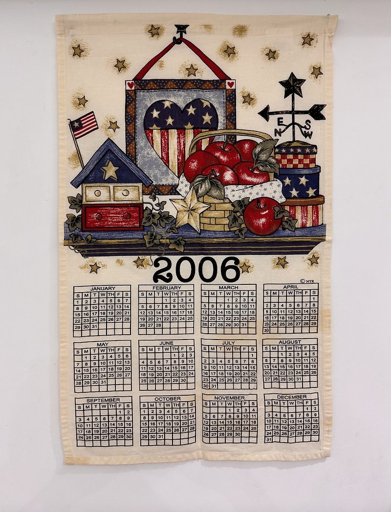 2006 Early American Vintage Cloth Tea Towel Collection - Doorway Curtains & Door Signs - Cotton & Hemp Multicolor