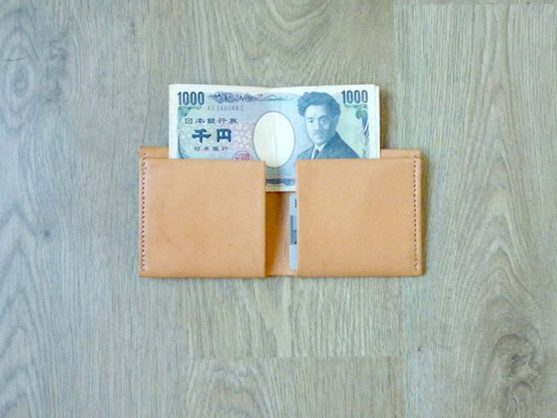 Simple Style x Handmade Genuine Leather Silver(Light Brown) - Wallets - Genuine Leather Orange
