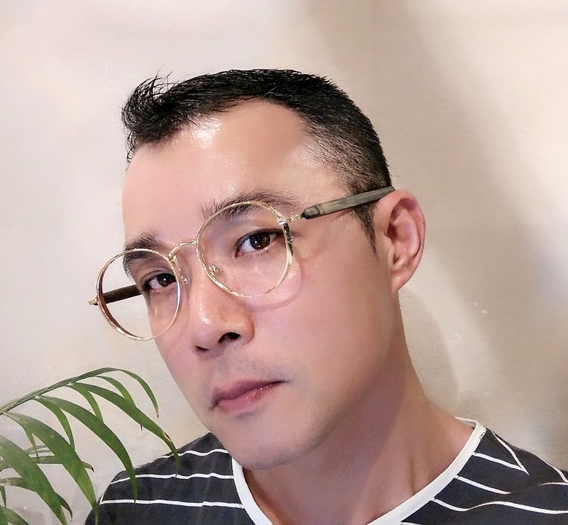 Mr.Banboo台灣手工眼鏡【F】系列 49 冷金屬遇上 有溫度的竹子 - 眼鏡/眼鏡框 - 竹 