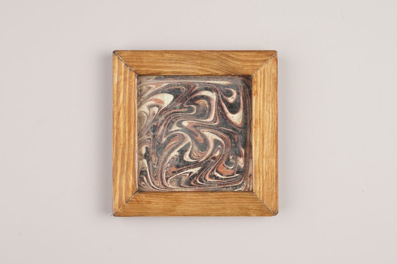 17世紀荷蘭手繪抽象風格古董瓷磚掛飾/代爾夫特/台夫特 - 海報/掛畫/掛布 - 陶 咖啡色