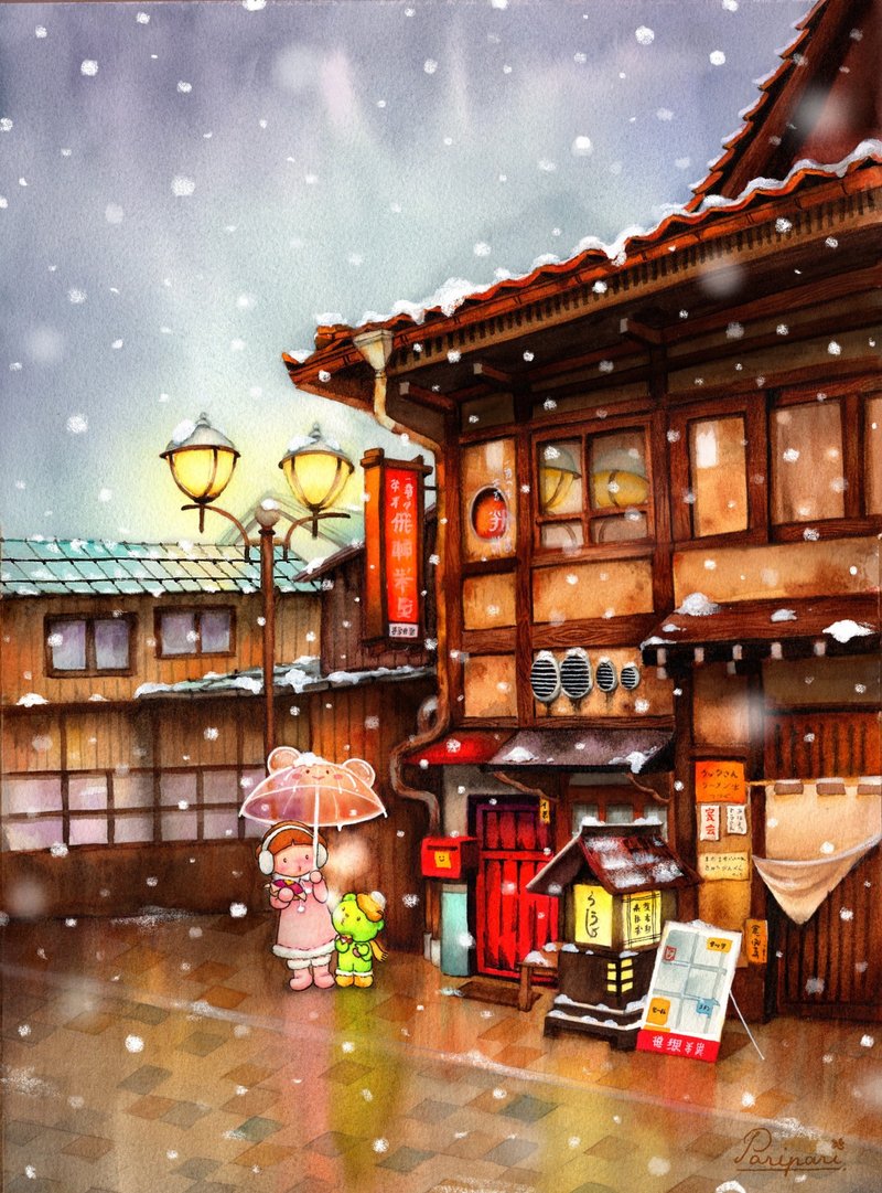 Warm Snow l Postcard - 卡片/明信片 - 紙 咖啡色