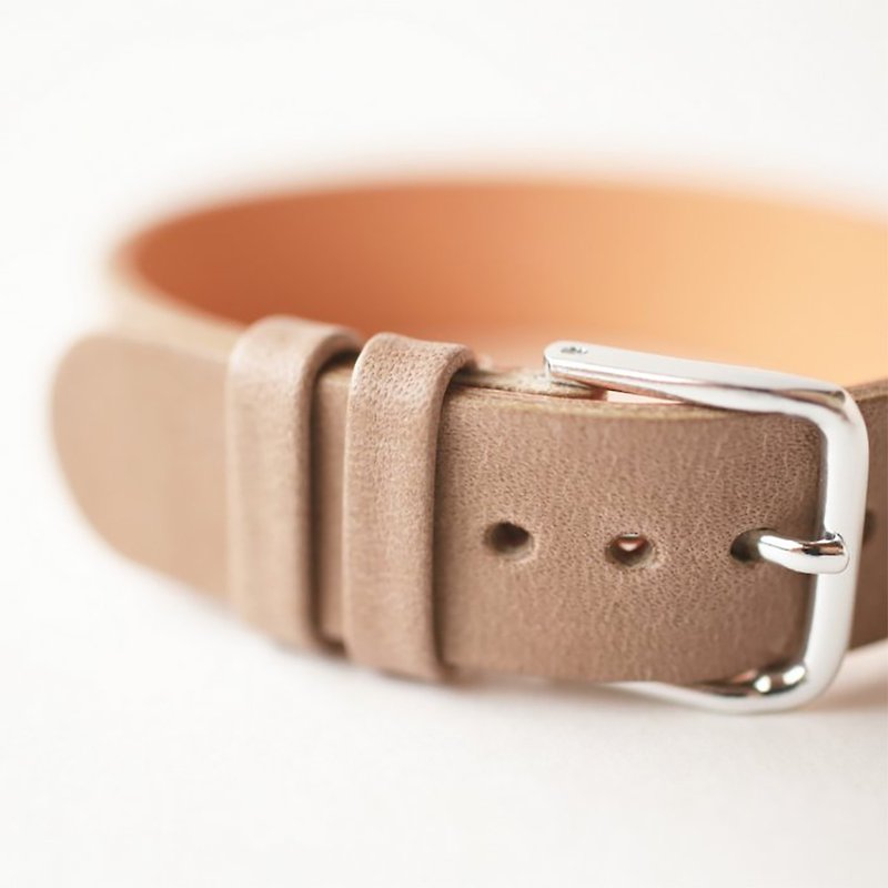 【Ordermade】7mm watchband  / Beige / Nume Leather - Watchbands - Genuine Leather Khaki