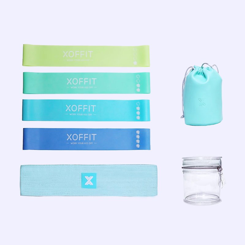 [XOFFIT] Novice exercise combination at home hip ring elastic belt with exercise schedule green green - อุปกรณ์เสริมกีฬา - น้ำยาง 