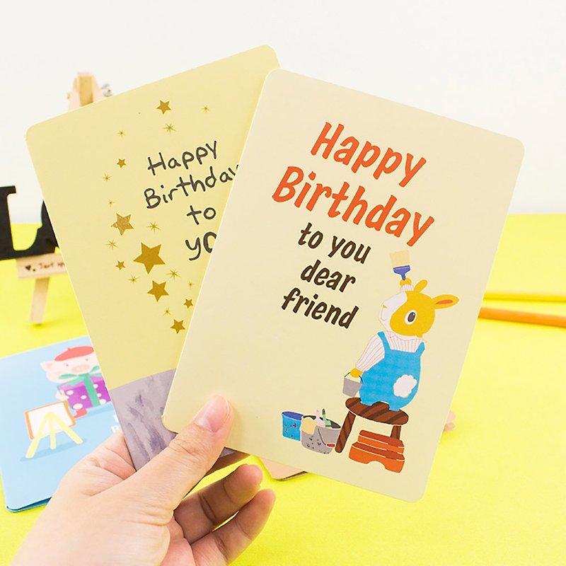 Birthday card / blessing thank you greeting card / creative cute card / straight (13-16) - การ์ด/โปสการ์ด - กระดาษ 