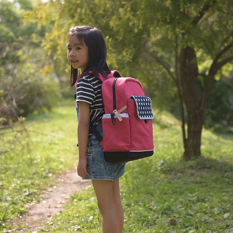 Children's Ridge Bag (Peach Red) / Ultra Lightweight 720g / Junior Grade / Small Fresh Aesthetics - กระเป๋าเป้สะพายหลัง - ผ้าฝ้าย/ผ้าลินิน 