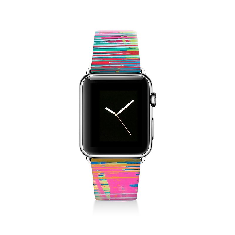 Colourful Apple watch band, Decouart Apple watch strap S033 (including adapter) - Women's Watches - Genuine Leather Multicolor
