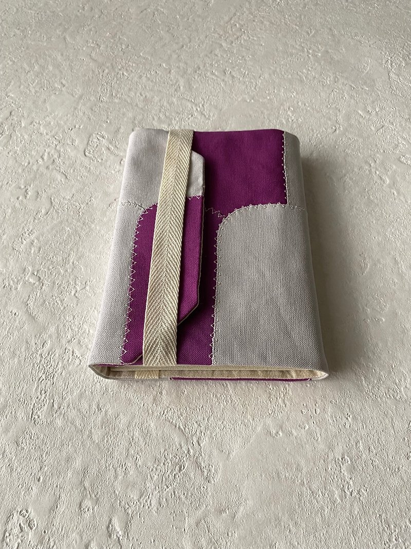 Canvas book cover book size, purple color - ปกหนังสือ - ผ้าฝ้าย/ผ้าลินิน สีม่วง