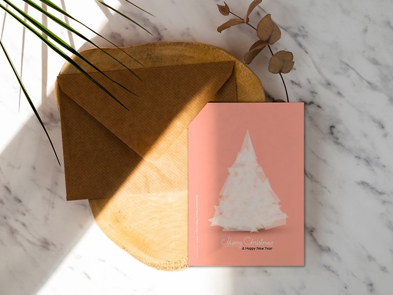 Pink Macaron Christmas Tree [CM17104] Rococo Strawberry WELKIN Postcard Christmas Card - Cards & Postcards - Paper 