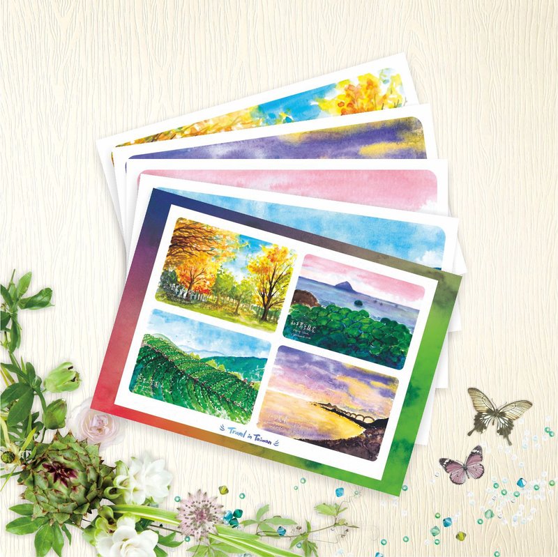 【台灣風景】 明信片 - 旅行台灣N-台灣篇B - 5款各1張 - 卡片/明信片 - 紙 