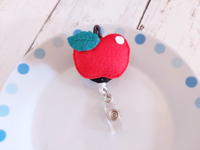 蘋果款 不織布 易拉扣 溜溜球 伸縮款證件夾~ - 名片夾/名片盒 - 聚酯纖維 紅色