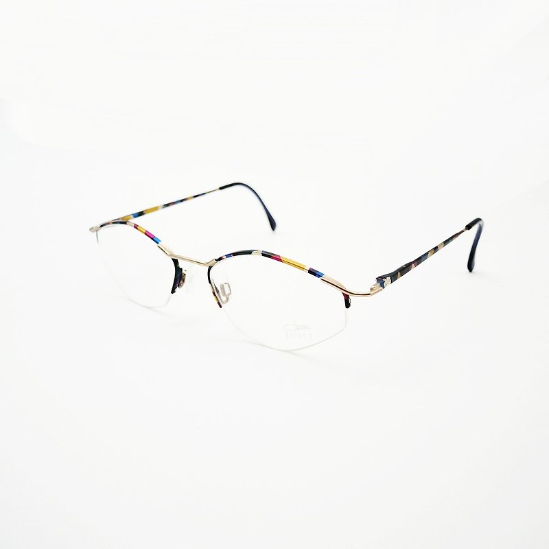 Monroe Optical Shop / German half frame glasses frame no.A02 vintage - กรอบแว่นตา - วัตถุเคลือบ สีน้ำเงิน