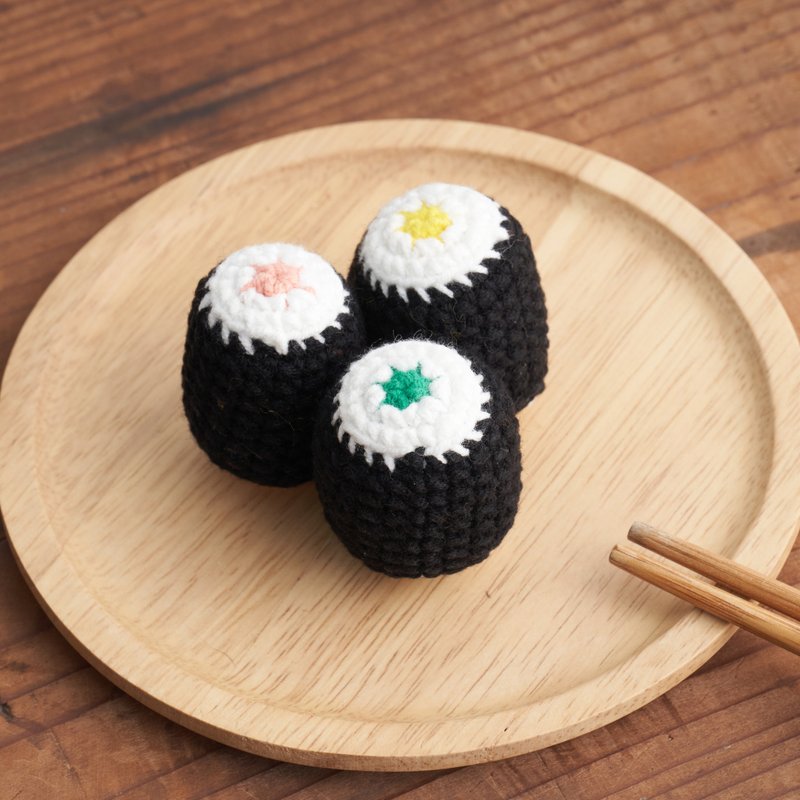 pom pom sushi knitted sushi [thin roll into one] - Pet Toys - Polyester 