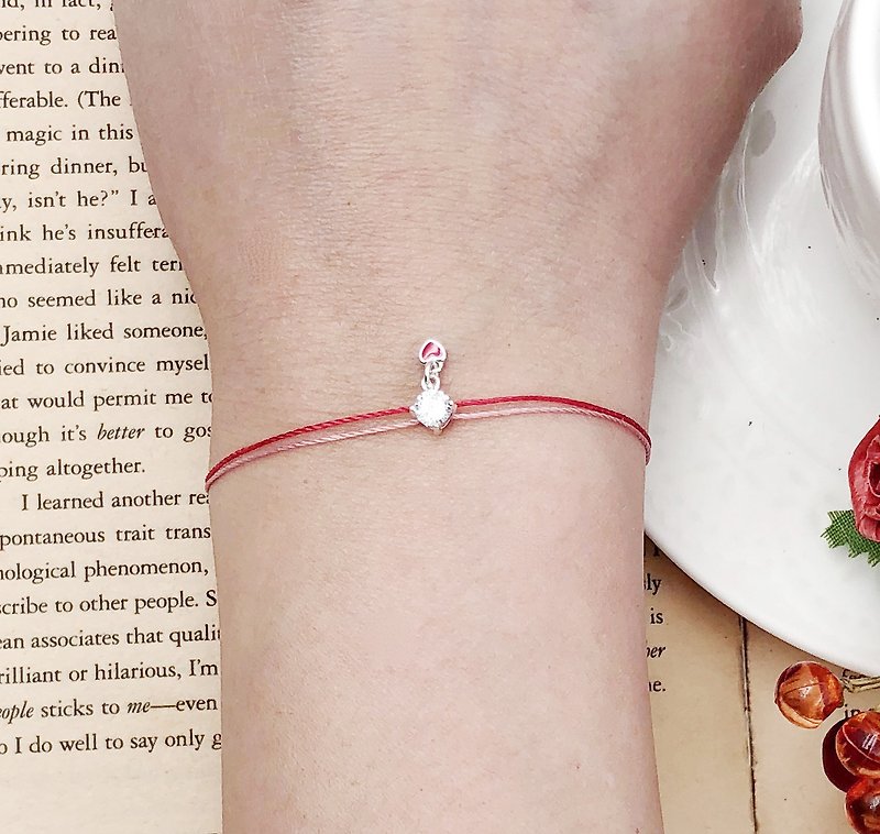 Silver claw Stone diamond love bracelet hand rope single red line not to drill love Halloween trick or treat - Bracelets - Other Man-Made Fibers Red