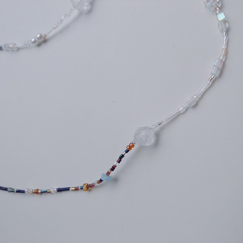 Ruirui yo JUI&LIU Mori wish transparent Japanese beaded design handmade necklace bracelet - Necklaces - Waterproof Material Transparent