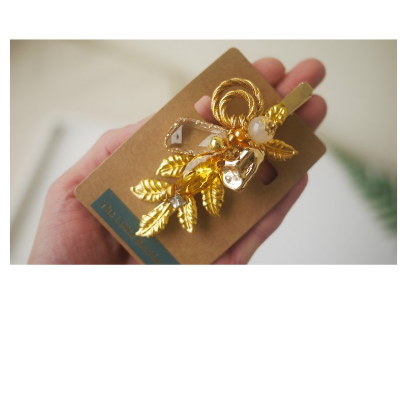 繁 | 細工髮飾 | 鴨嘴夾 | hair clip | elegant - 髮夾/髮圈 - 其他材質 金色