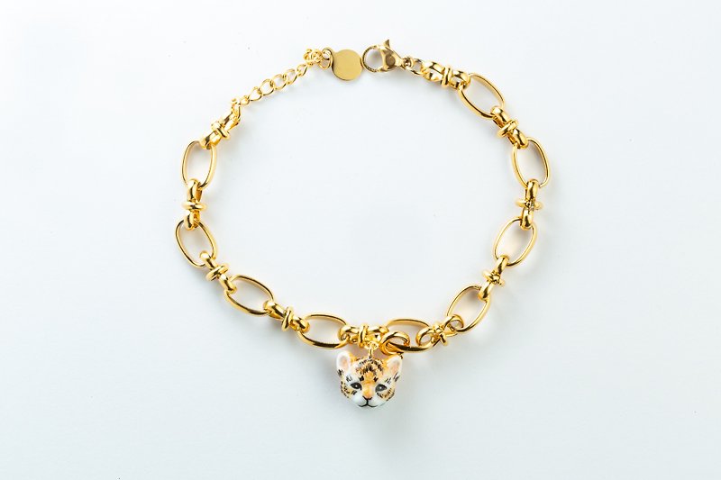 Little tiger head pendant ~ Tiger Bracelet - Bracelets - Enamel 