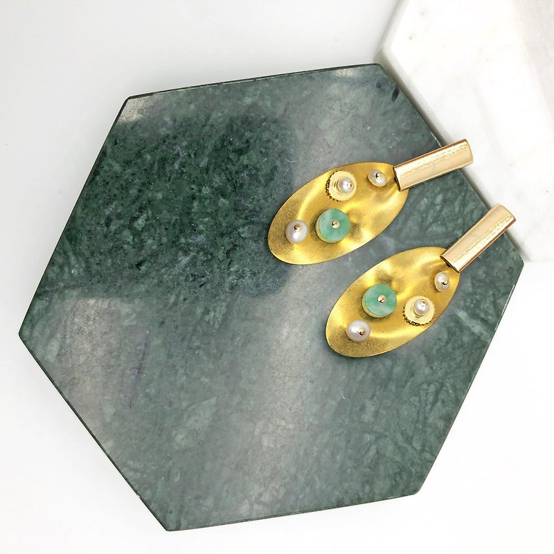 Pearls 14kgf Earrings  【Elegant Wedding Earrings】【Japanese Style】【New Year Gift】 - Earrings & Clip-ons - Gemstone Gold