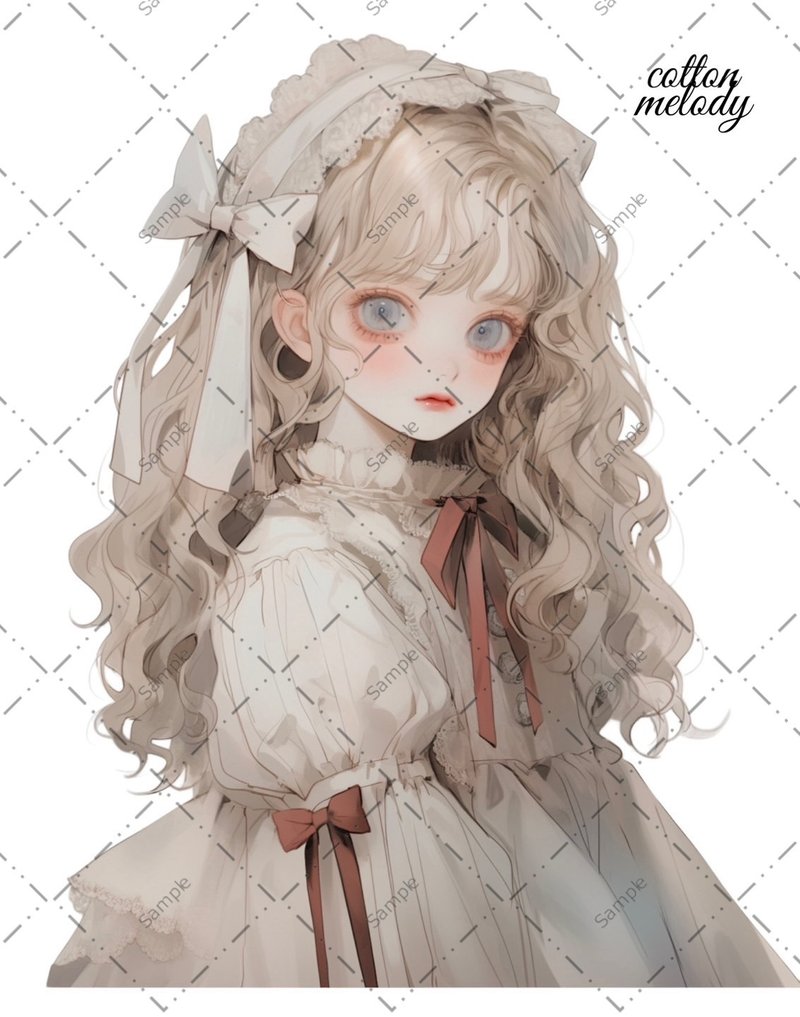 original sticker no.374 人物ステッカー オリジナルステッカー 人物ステッカー 女の子ステッカー オリジナル人物ステッカー - 貼紙 - 紙 