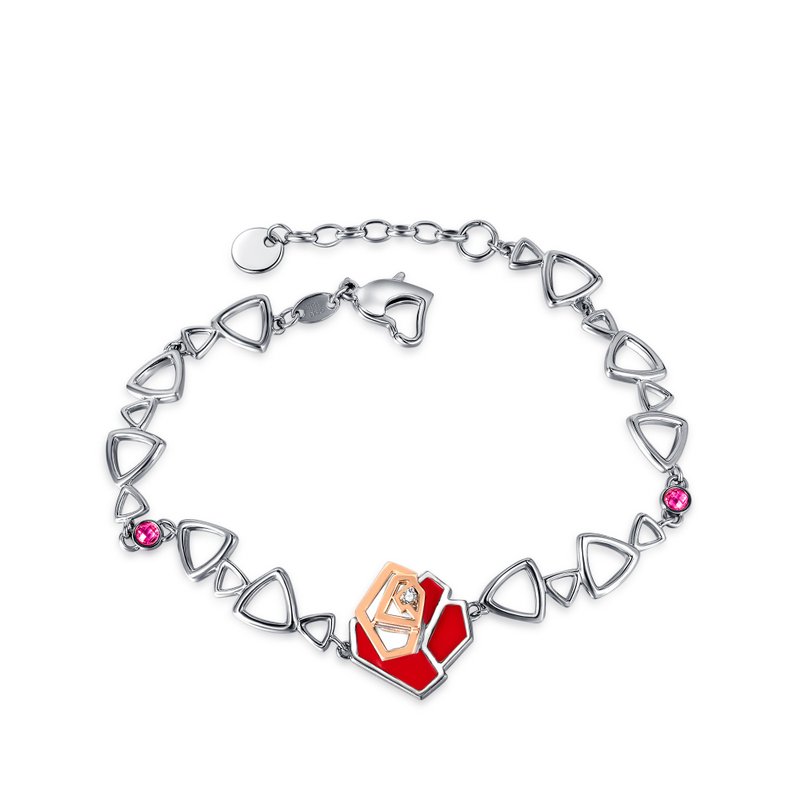 Diamond 316L Surgical Steel with 14K Gold Bracelet Casting Jewelry Female - สร้อยข้อมือ - เพชร สีเงิน