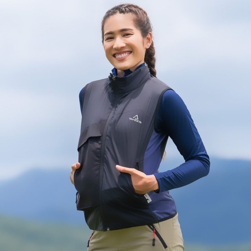 Okaga Women's Lightweight Windproof Vest - Black - เสื้อผู้หญิง - ไฟเบอร์อื่นๆ สีดำ