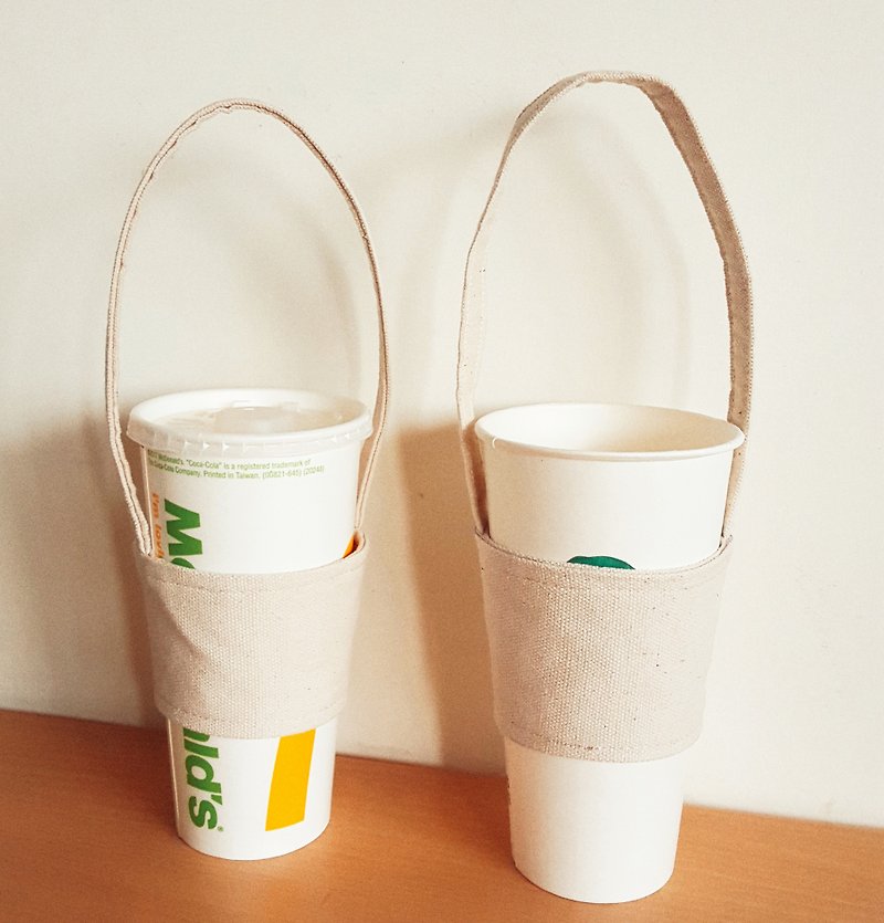 Pure cotton canvas beverage bag, beverage cup holder, environmental protection bag, Butterfly Valley Bart available - ถุงใส่กระติกนำ้ - ผ้าฝ้าย/ผ้าลินิน 