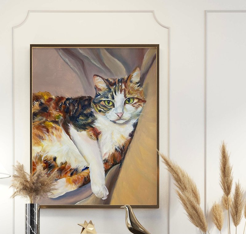 Pet Portrait│Customize Oil Painting│27 x 35 cm - Custom Pillows & Accessories - Cotton & Hemp Khaki