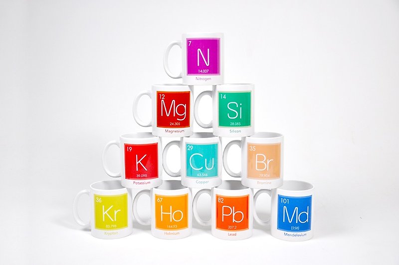 科學馬克杯系列/單一元素馬克杯(共118款) 請備註欲訂購元素 - 咖啡杯/馬克杯 - 瓷 