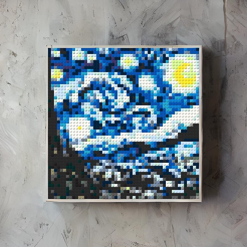【Decoration】Famous mosaic bricks paintings: Starry Night - Vincent van Gogh - ตกแต่งผนัง - พลาสติก สีน้ำเงิน