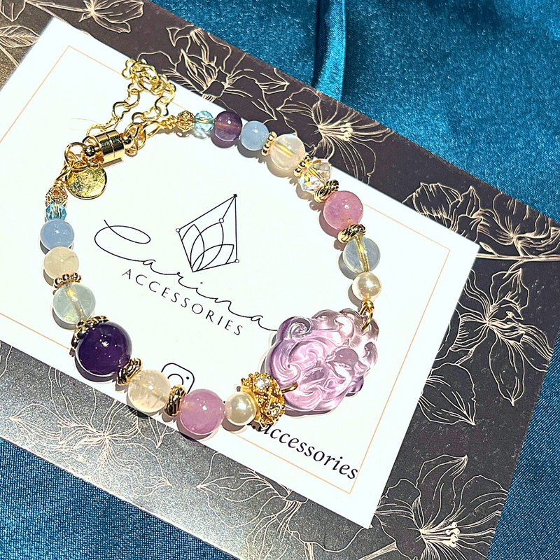 carina accessories 九尾狐仙 開運 能量 水晶 手環 飾品 薰衣草 - 手鍊/手環 - 水晶 紫色