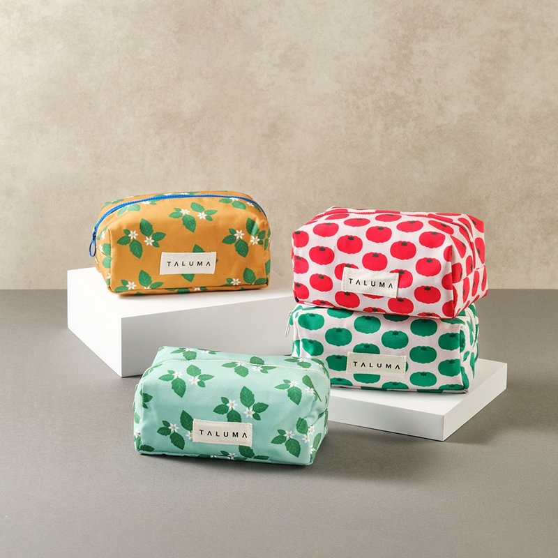 Solanum Nigrum Digital Print Canvas Cosmetic Bag - Toiletry Bags & Pouches - Polyester Orange