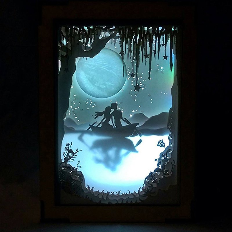 | Night lamp | story planet | moonlight express | - โคมไฟ - กระดาษ สีน้ำเงิน