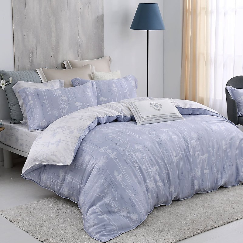 HOYACASA Mulan 100% Antibacterial Tencel Duvet Bed Pack Set (Single/Double/Large/Extra Large) - Bedding - Eco-Friendly Materials Blue